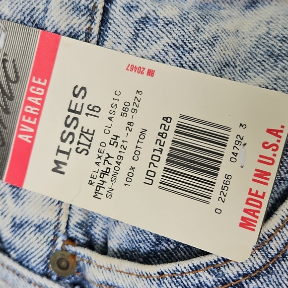 Vintage 80s Acid Wash Denim Jeans Deadstock Chic Sz 16 Womens 30x30 - Picture 8 of 13